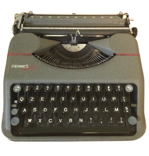 Paillard SA Manufacture Hermes Baby - Tragbare Schreibmaschine mit Koffer, 1940er Jahre - Stahl