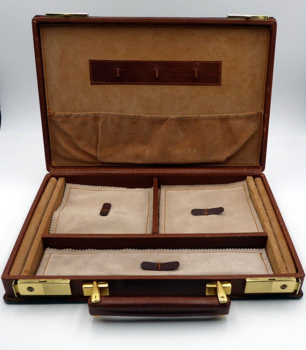 Sir Rondo's Spea Design - 1970s Travel Jewelery Case - REAL LEATHER