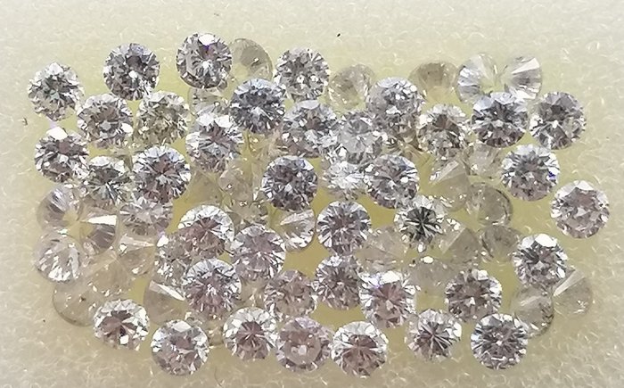 84 pcs Diamant - 1.01 ct - Rond - D (kleurloos), E, F, G 