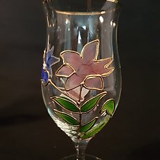 Paul Nagel  Hand painted Wine glasses 4 - Crystal Gold
