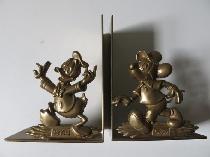 Disney - 2 Vintage Bookends - Mickey Mouse + Donald Duck