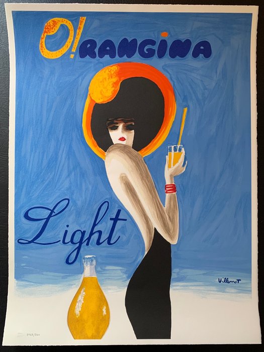 Bernard Villemot - Lithographie « Orangina Light »