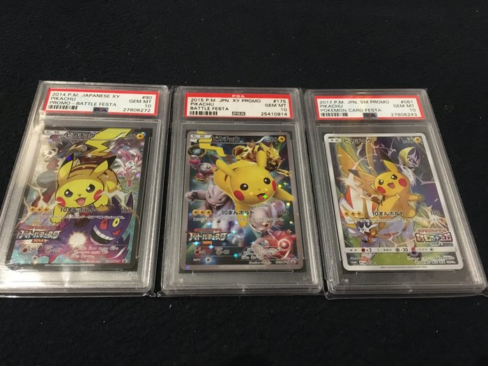 pokemon - 遊戲卡牌 Pokemon PSA 10 Battle Festa Pikachu Cards