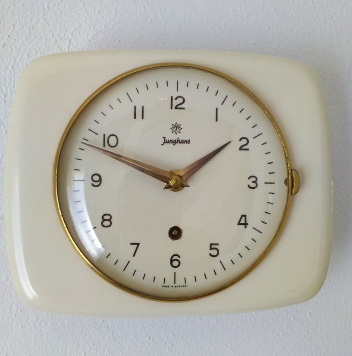 Junghans - Vintage wall clock, kitchen clock - Art Deco - Ceramic