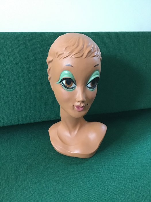 Vintage mannequin Twiggy London hoofd (1) - Pop Art - Plastic