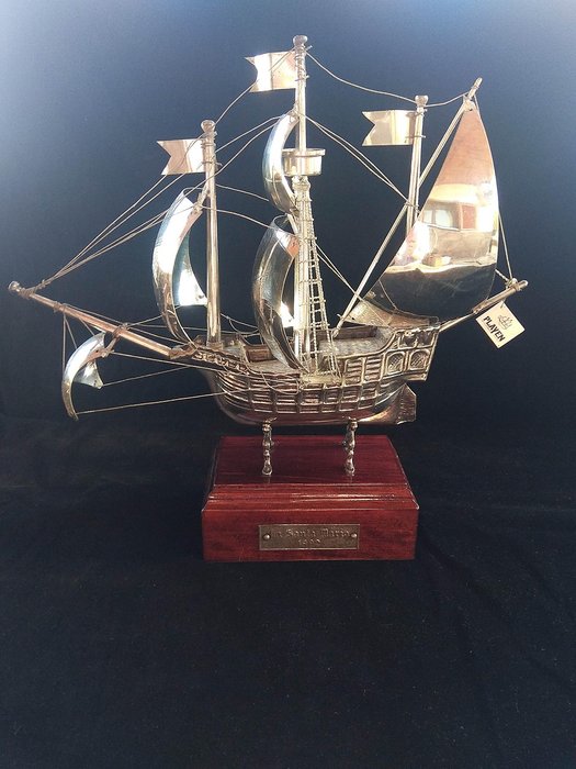 Sølvskip - Galleon La Santa María - .925 sølv - Spania - Andre halvdel av 1900-tallet