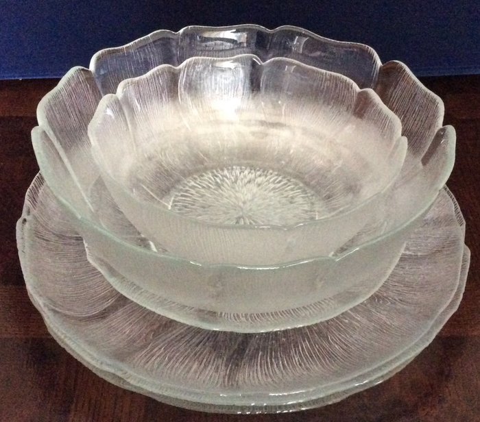 Tapio/Tauno Wirkkala - Humppila (Iittala) - Finnish art glass bowls and plates (6) - Glass