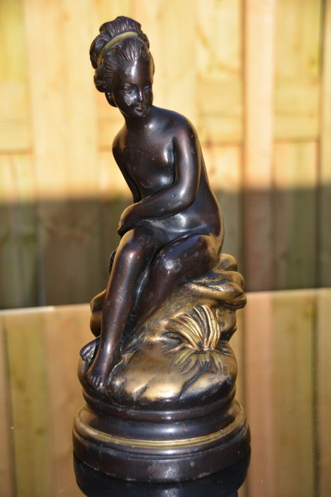 Silvio Gaggini - schöne Statue einer nackten jungen Frau - Gips