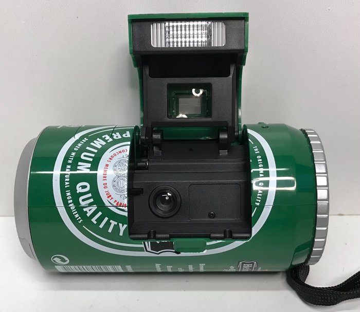 Heineken 35 mm can camera with flash, new in box with manuel