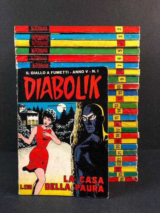 Diabolik a. V, nn. 1/26 - serie completa - 改版平裝 - 第一版 - (1966)