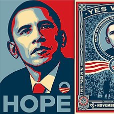 Original President OBAMA "YES WE DID" Campaign poster by SHEPARD FAIREY Artists 