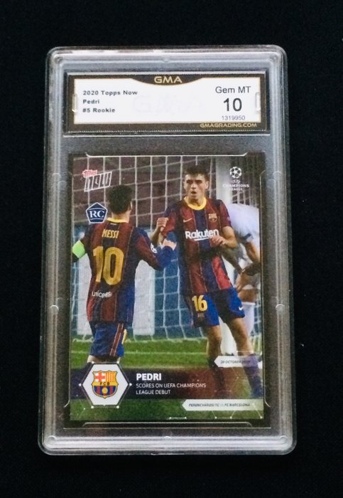 PEDRI 2020 ROOKIE Topps Now UEFA CL Barcelona Debut RC #5 Card