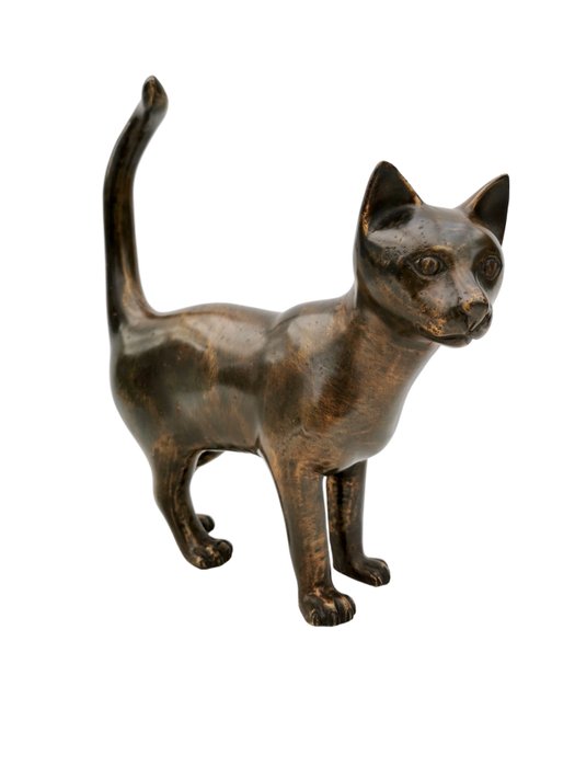 Figurka - bronze cat - Brązowy