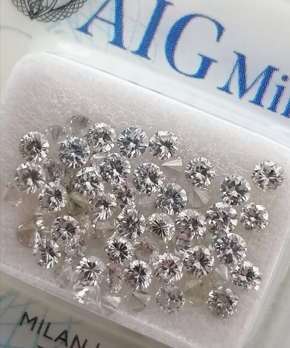 136 pcs Diamanten - 2.07 ct - Brillant - D (farblos), E, F 