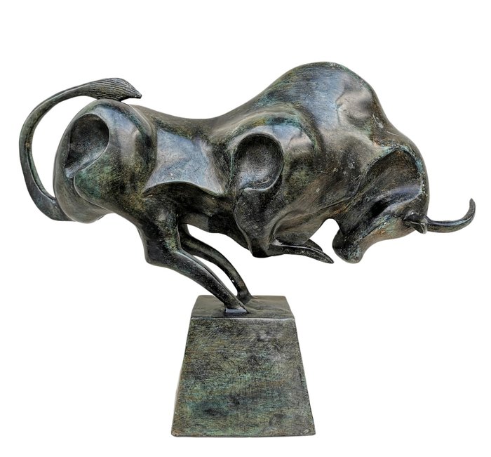 Escultura, Bronze bull - 35 cm - Bronce
