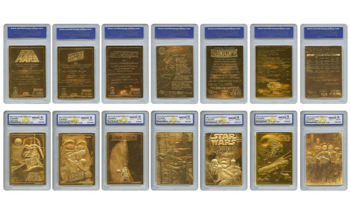 LucasFilm LTD - Star Wars - - Original Goldkarten (23KT) Star Wars - 7 Pieces - Graded "10" Perfect/Mint - 1996