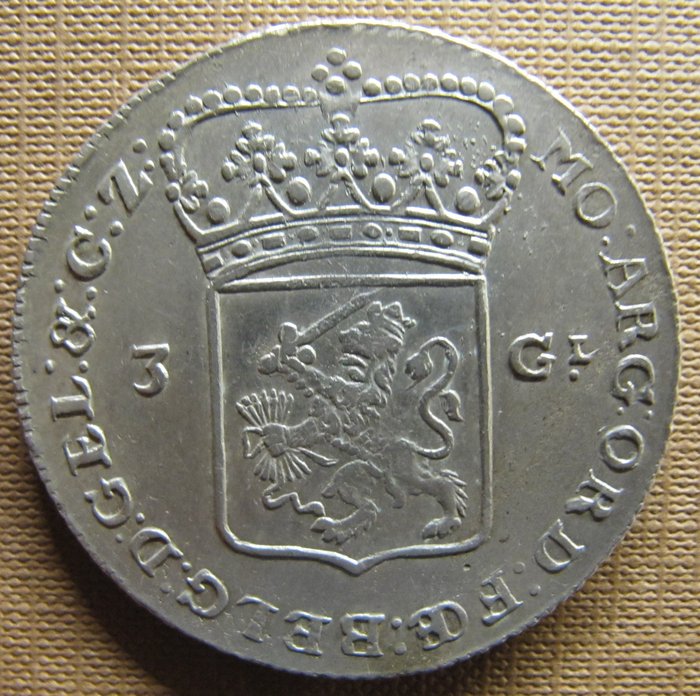 Nederland, Gelderland. Generaliteits 3 Gulden 1786