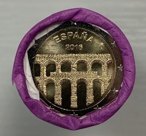 Espanja. 2 Euro 2016 "Segovia" (25 monnaies) en rouleau  (Ei pohjahintaa)