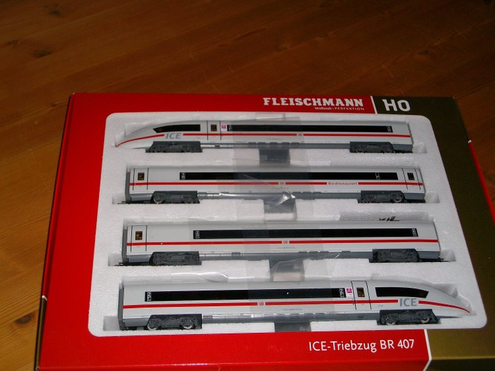 Fleischmann H0轨 - 398073 - 车组 - 4件ICE 3，Velaro D，BR 407 - DB AG