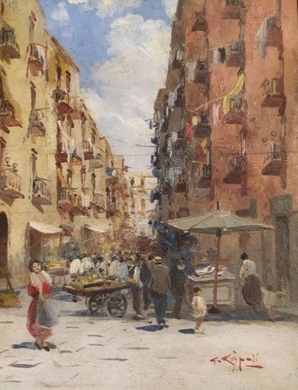 Giuseppe Rispoli (1882-1960) - mercato di napoli