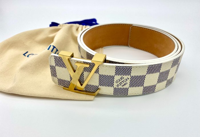 Louis Vuitton Belt Initiales Damier Azur Blue/White  Louis vuitton belt, Louis  vuitton handbags, Louis vuitton
