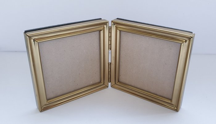 Double Photo Frame - 相框  - 玻璃, 黄铜
