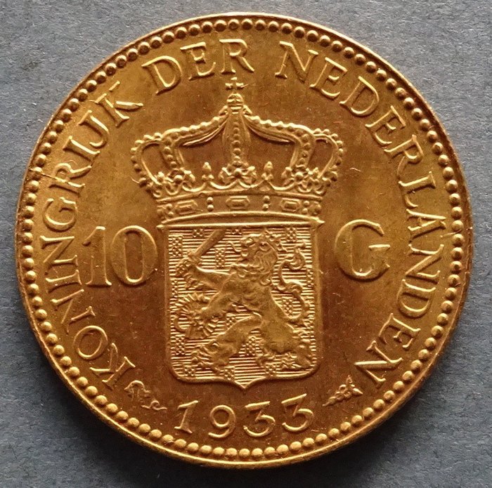 Nederland. Wilhelmina (1890-1948). 10 Gulden 1933 - Catawiki
