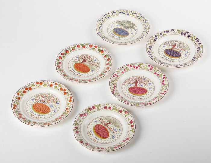 " Marie-Pierre Boitard " - Gien - cake plates (6) - Keramiek