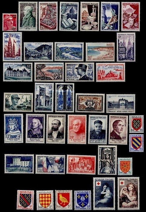 France 1954/1955 - Lot of two complete years New without hinges, the most highly rated of the decade. - Yvert N°968 au n°1049 dont séries 989/994 & 1027/32 MNH** 1er Choix