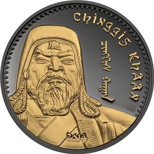 Mongolei. 500 Togrog 2014 Chinggis Khaan - Ruthenium & Gilded, 1 Oz (.999)  (Ohne Mindestpreis)