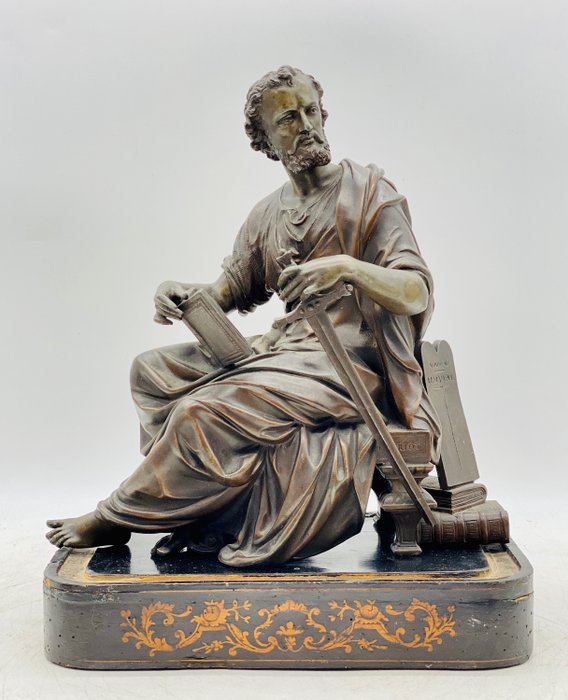 Theodore Doriot (XIX) - Skulptur, Sankt Peter - Rohzink - Zweite Hälfte des 19. Jahrhunderts