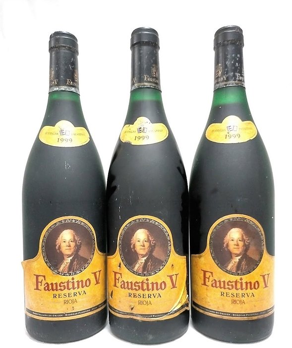 1999 Faustino V - 拉里奧哈 Reserva - 3 瓶 (0.75L)