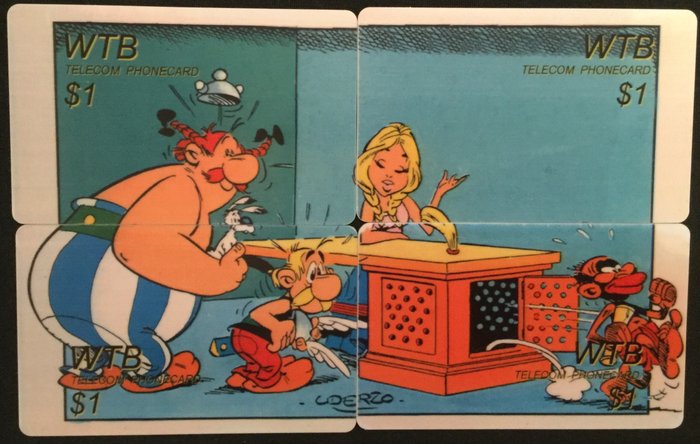 Asterix - 4 Phonecards - Scène "Le bouclier arvergne"