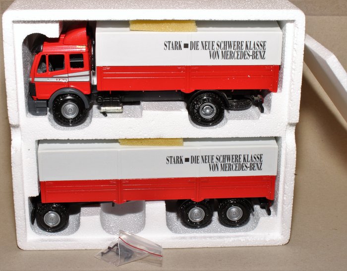 NZG - 1:43 - Sondermodell Truck of the Year 1990, Mercedes Benz SK 1735 - Camion MB 1726-2648 avec remorque