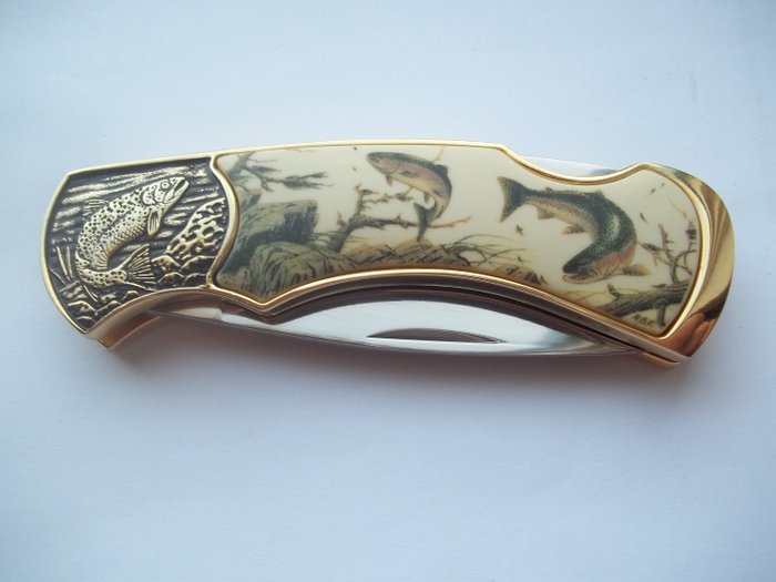 Franklin Mint Collector Knives - Hunting knife with 24 carat gold