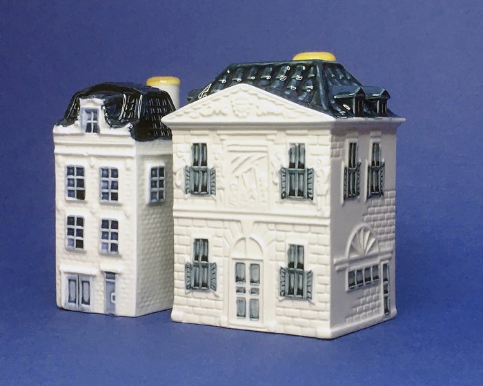 Bols - 荷蘭特色藍陶小屋模型, 荷航在阿姆斯特丹安置了“ De Waag” Gouda和“ Nr 43” Prinsengracht 516 - 陶器, 代爾夫特藍