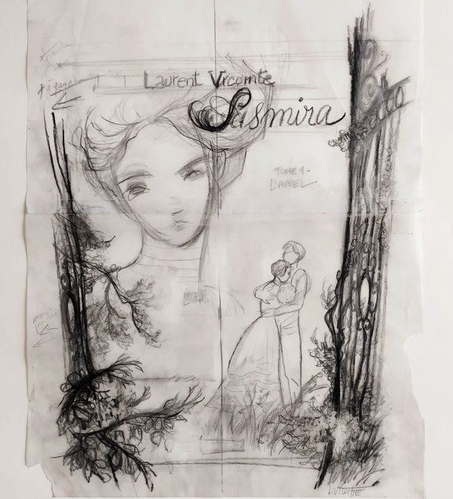 Vicomte, Laurent - Crayonné original - Couverture - Sasmira T1 - (2008)