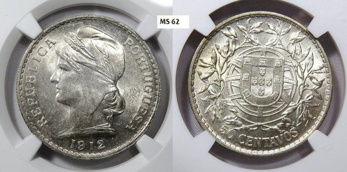Portugal. República. 50 Centavos 1912 - NGC - MS62