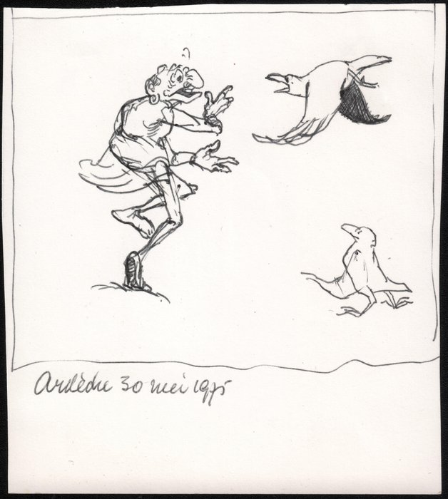 Dulieu, Jean - Originele tekening - Eucalypta en Salomo - (1975)