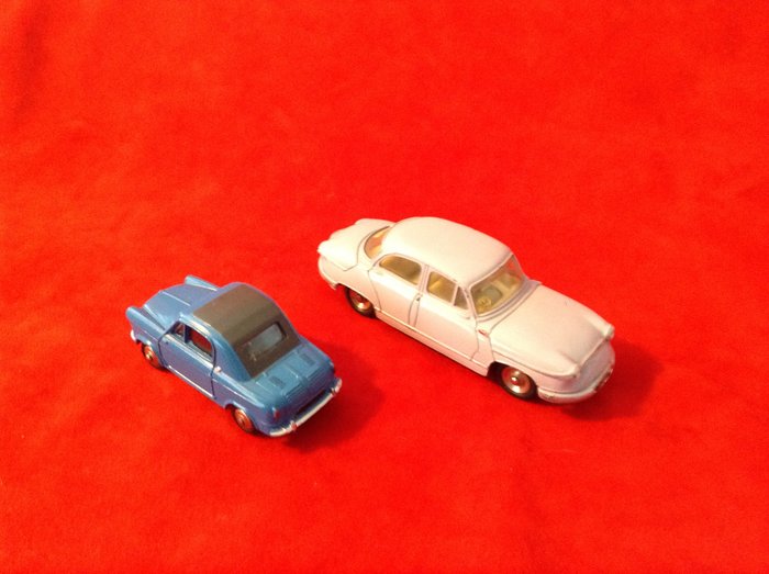 Dinky Toys - 1:43 - Dinky France - ref. #24L Vespa 400 2CV 1958 - ref. #547 Panhard PL17 Saloon 1960 pale lilac