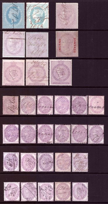 Great Britain 1853/1878 - postal fiscal stamps