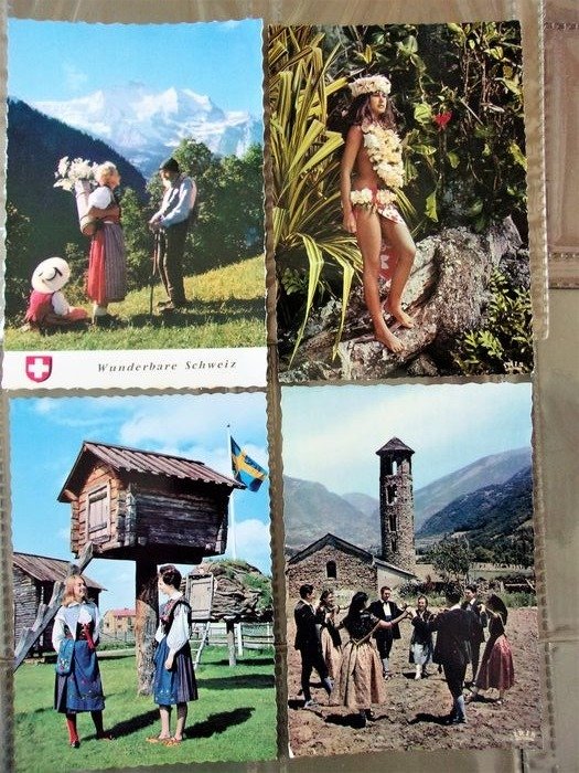 Wereld - Thema: regionale kostuums, verschillende folklore van beroemdheden - Ansichtkaarten (Collectie van 145) - 1934-1992