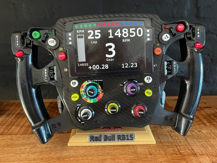 Replica Carbon - 1:1 - Max Verstappen formule 1 Redbull stuur van de RB16