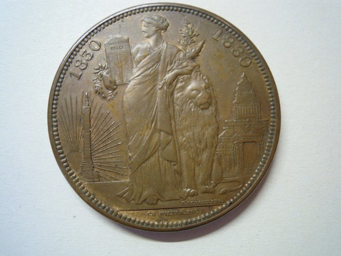 Belgium. Leopold II (1865-1909). 5 Francs 1880 Module