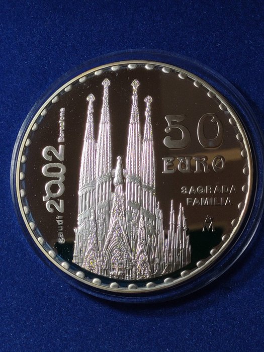 Espagne. 50 Euro 2002 Proof '150th Anniversary-Birth of A. Gaudi' 168,75 gram sterling silver