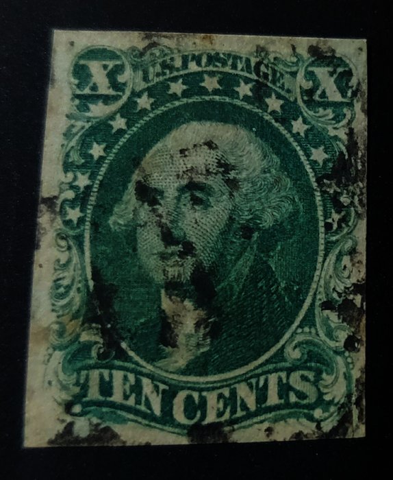 Verenigde Staten 1851/1856 - Rare George Washington stamp with FOUR wide margins - Scott # 16