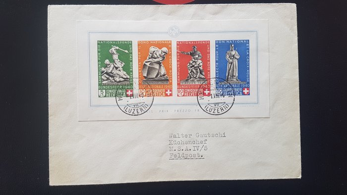 Suisse 1940/1940 - Letter - Michel block 5
