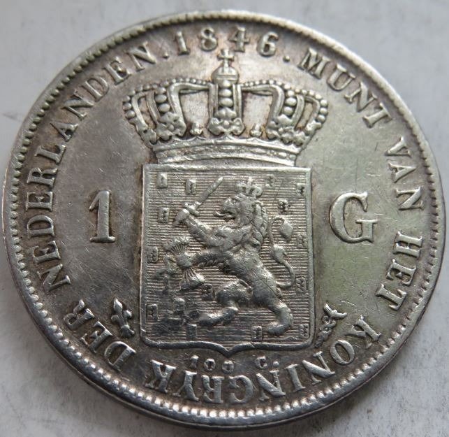 Netherlands. Willem II (1840-1849). 1 Gulden 1846 - Lelie