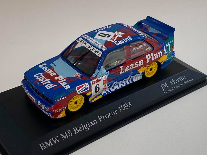 MiniChamps - 1:43 - BMW M3 #6 Belgian Procar 1993 - JM Martin - Collector's edition, limited and sold out. 1 of 2000 copies worldwide.