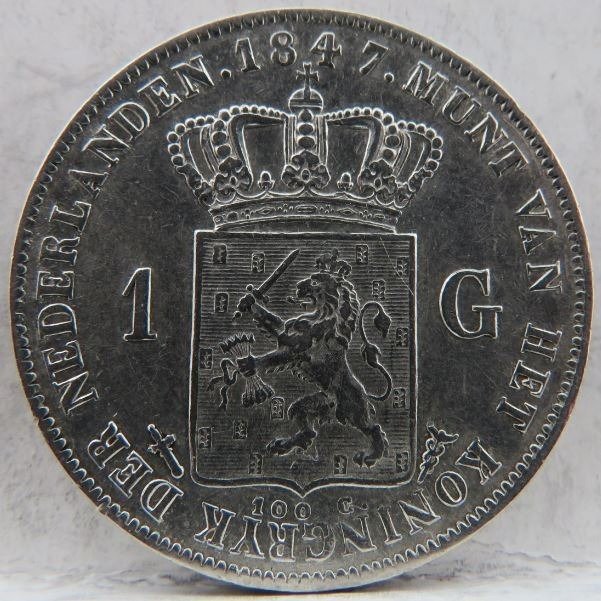 Netherlands. Willem II (1840-1849). 1 Gulden 1847